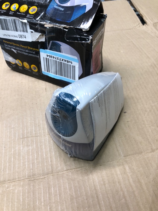 Photo 3 of Bostitch Office Personal Electric Pencil Sharpener, Powerful Stall-Free Motor, High Capacity Shavings Tray, 