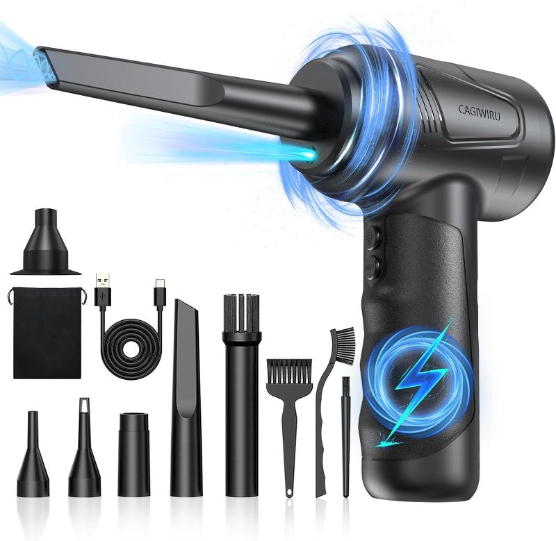 Photo 1 of Compressed Air Duster 4.0,Cordless Air Blower,Electric Air Duster for Cleaning Keyboard&PC,Air Cleaning Kit, 3 Speed Duster Cleaner with LED-Light-no Canned air dusters-car Dusters
