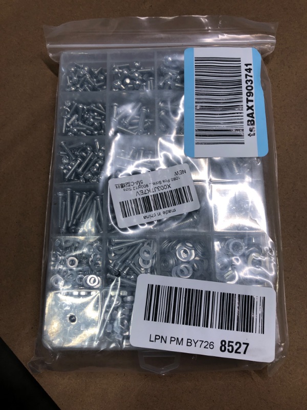 Photo 2 of 1080 Pcs Screws Bolts and Nuts Assortment Kit, Metric Machine Screws and Nuts and Bolts and Flat Washers, M3/M4/M5/M6 Phillips Slotted Pan Head Hex Bolts and Nuts Sets - 900g/16 Size