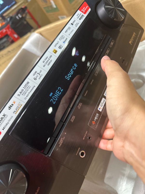 Photo 1 of Denon AVR-X3800H 9.4-Ch Receiver (2022 Model) - 8K UHD Home Theater AVR (105W X 9) Built-in Bluetooth, Wi-Fi & HEOS Multi-Room Streaming, Dolby Atmos, DTS:X, IMAX Enhanced & Auro 3D
