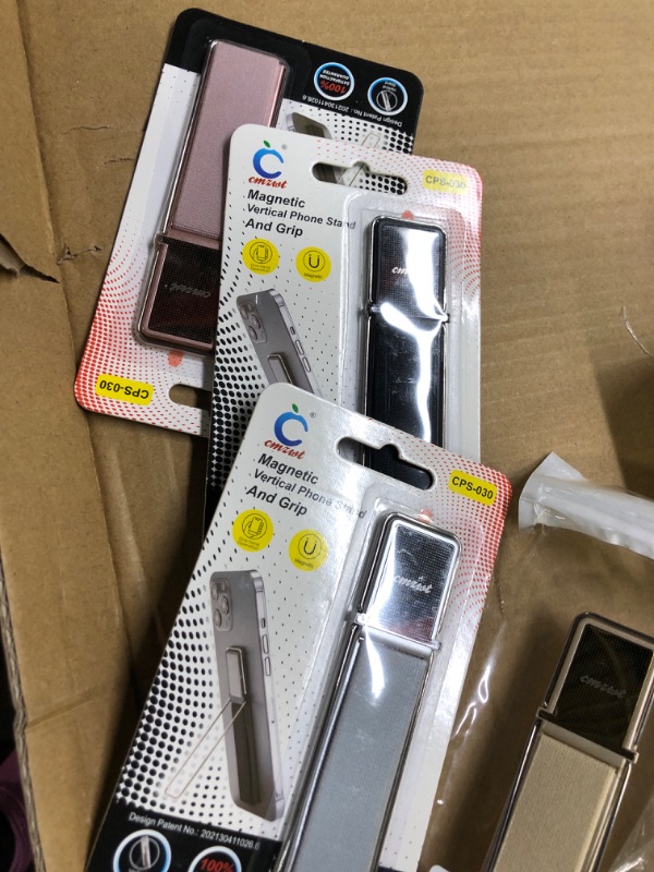 Photo 1 of 4 Pieces Phone Grip Strap Telescopic Phone Kickstand Elastic Finger Holer Hand Strap Adhesive Loop for Phone Grip with Stand Compatible with Most Smartphones (Black, Silver, Gold, Rose Gold)