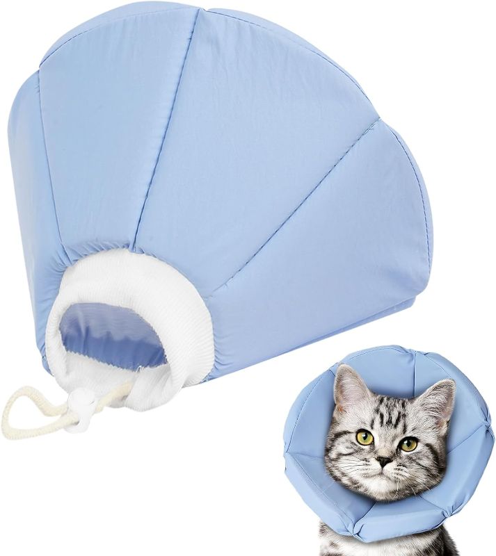 Photo 1 of Cat Cone, Cat Cone Collar to Stop Licking and Scratching, Soft Cone for Cats Alternative After Surgery, Comfortable Cat Recovery Cone with Drawstring for Cats Kitten and Pupp