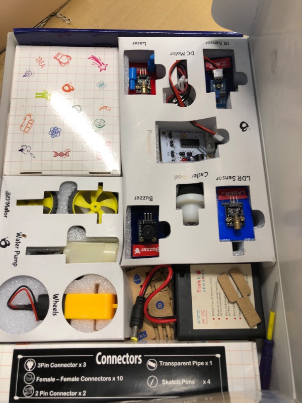 Photo 4 of ButterflyEdufields STEM Robotics Projects Kit 10in1 Robots with Sensors for Ages 8-12 Electronics Engineering Kit with Circuit Board for Kids | Homeschooling | 50+ Parts 10in1 Robotics Starter Kit ** MORE FOR OLDER KIDS**