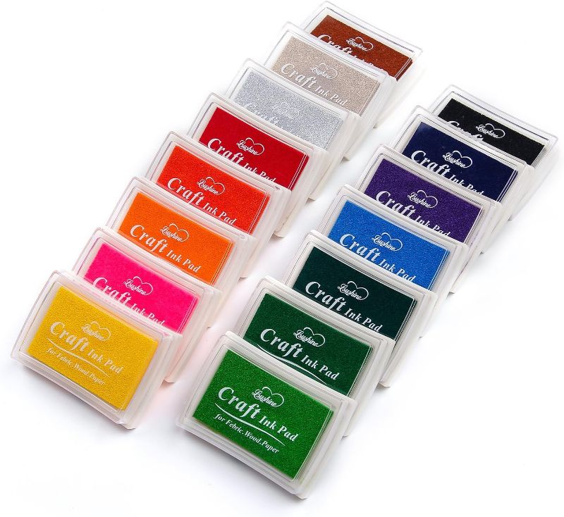 Photo 1 of Craft Ink Pad Stamps Partner DIY Color,15 Color Craft Ink Pad for Stamps, Paper, Wood Fabric (Pack of 15)