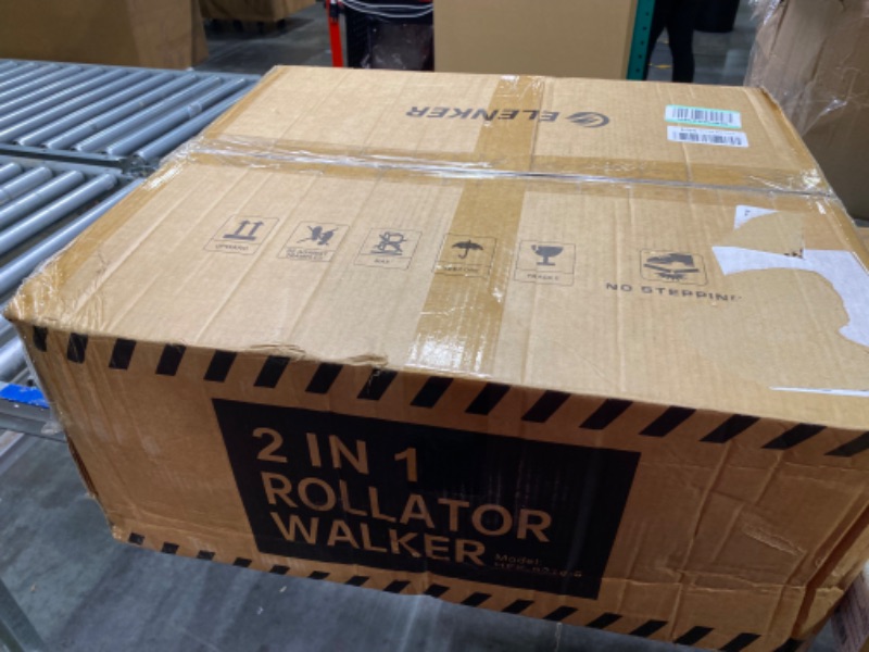 Photo 1 of ELENKER All-Terrain 2 in 1 Rollator Walker & Transport Chair, Folding Wheelchair with All 10” Wheels for Seniors, Reversible Backrest & Detachable Footrests, Champagne