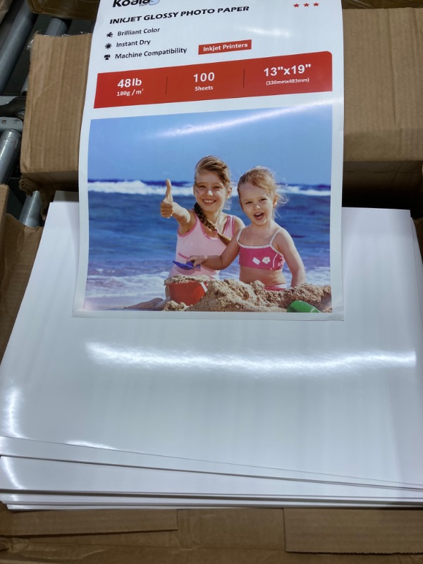 Photo 1 of Koala Glossy Photo Paper 13X19 Inches 100 Sheets Compatible with Inkjet Printer 48lb 13"X19"