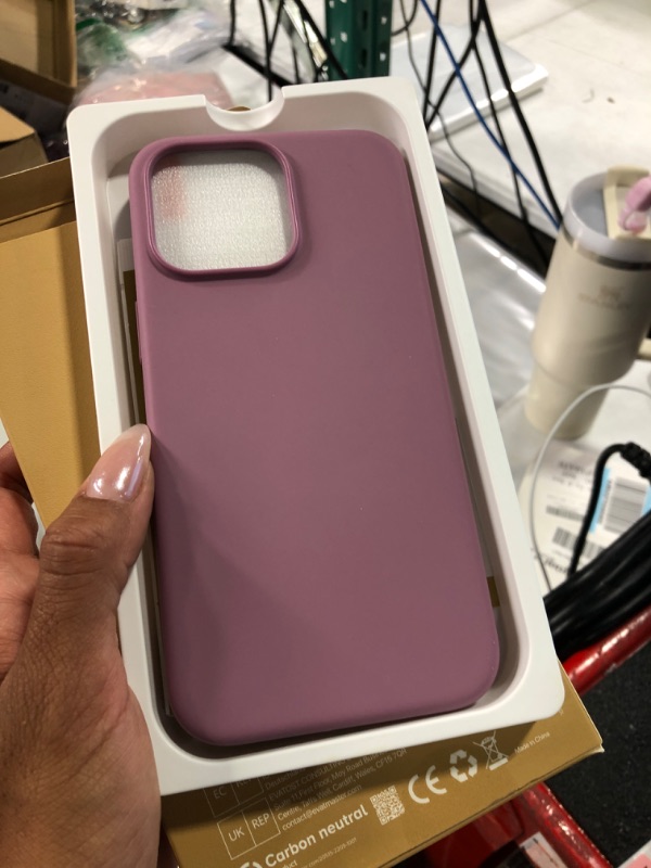 Photo 1 of Miracase Magnetic Case Designed for iPhone 15 Pro Max Case,[Compatible with MagSafe], [with 2 Pack Screen Protectors],Shockproof Liquid Silicone Case with Microfiber Lining,6.7 inch(Blackcurrant)