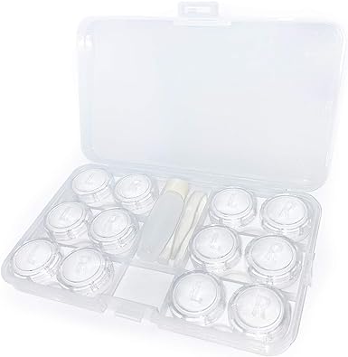 Photo 1 of 6 Pack Contact Lens Case, contacts lenses travel clear bulk organizer cases with stick tool set-durable simple