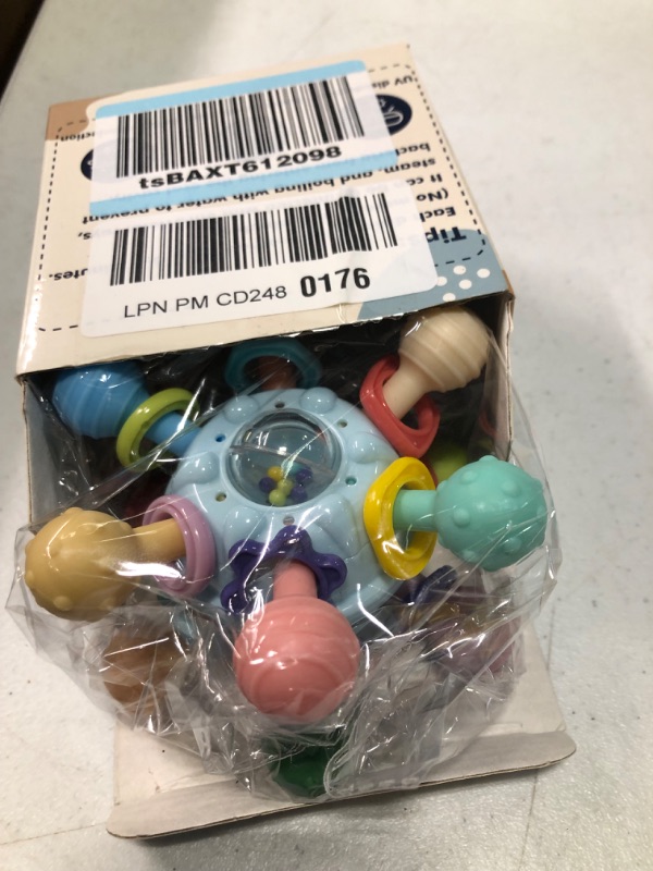 Photo 1 of Baby Sensory Teething Toys - Baby Teethers Montessori Toys - Gifts for Infant Newborn Boys Girls 0 3 6 9 12 18 Months 1 One Year Old - Baby Rattle Chew Toys - Toddler Educational Learning Toys