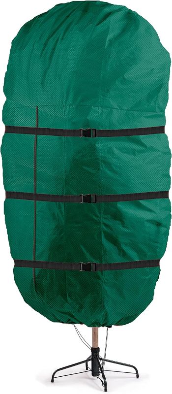 Photo 1 of Zober Upright Tree Storage Bag for Christmas Trees of 9ft. Tall, Tree Bag Is Made Of Tear Proof 600D Oxford; Comes With Drawstring Hem, Zipper, And Carry Handles, Waterproof Material Protects From Dust & Moisture 9ft Green