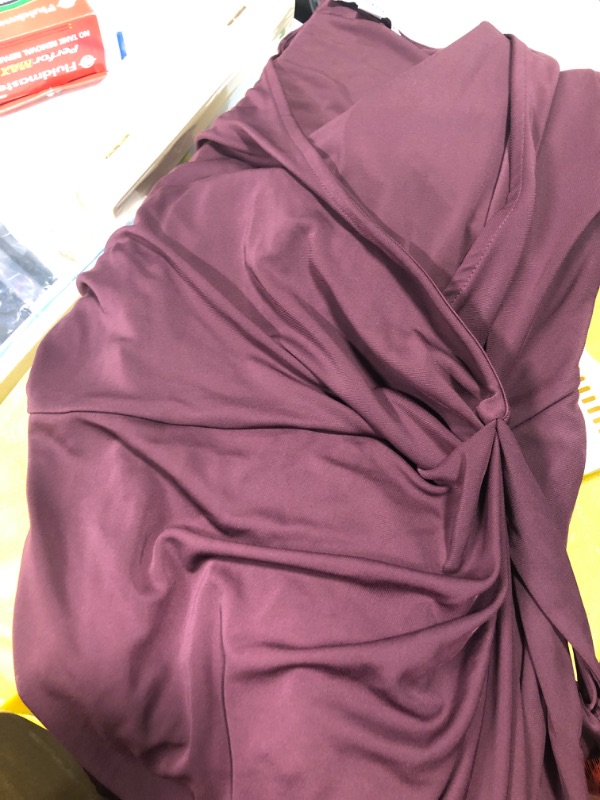 Photo 2 of Amazon Essentials Women's Classic Cap Sleeve Wrap Dress (Available in Plus Size) Large Burgundy