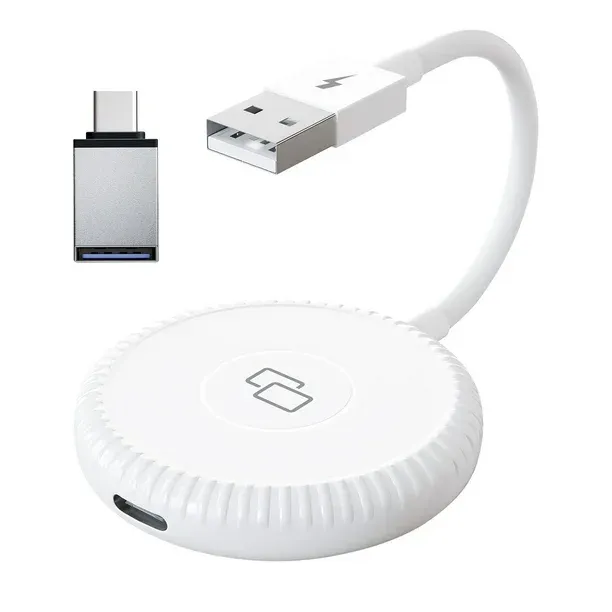 Photo 1 of Round Usb Dongle Adapter for Iphone Carplay Car Wire-controlled To Intelligent Ai Box Adapter