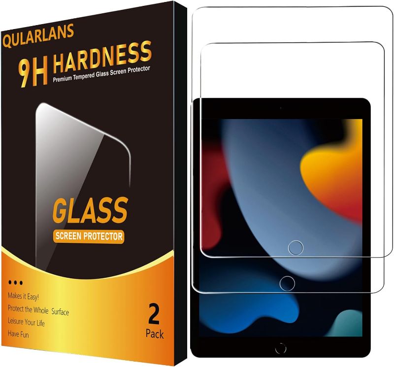 Photo 1 of 2 Pack Screen Protector Compatible with iPad 9th 8th 7th Generation 10.2 Inch, 9H Hardness HD Screen Tempered Glass Film Guard