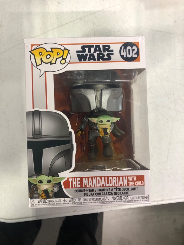 Photo 2 of Funko Pop! Star Wars: The Mandalorian - Mandalorian Flying with The Child Grey