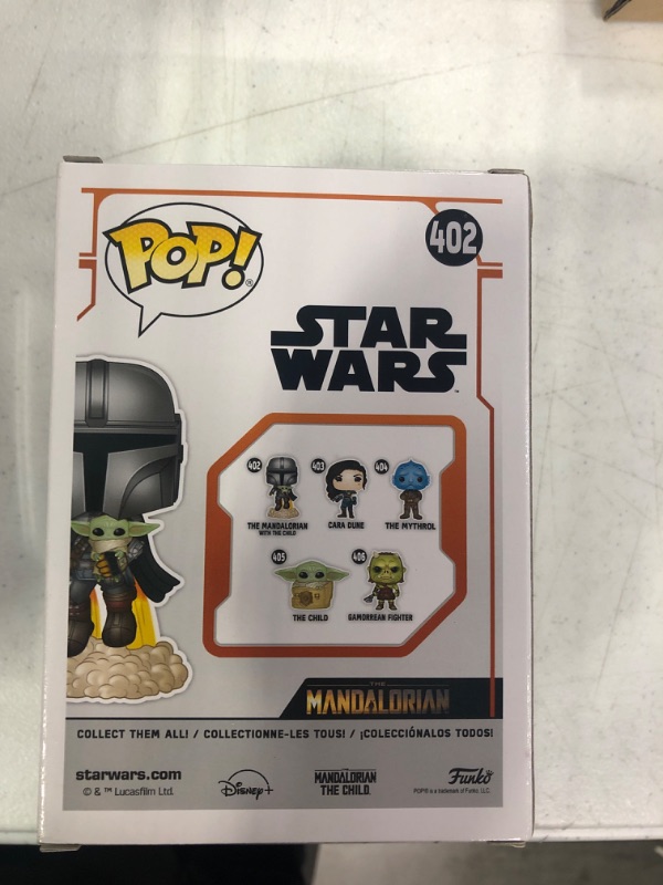 Photo 3 of Funko Pop! Star Wars: The Mandalorian - Mandalorian Flying with The Child Grey