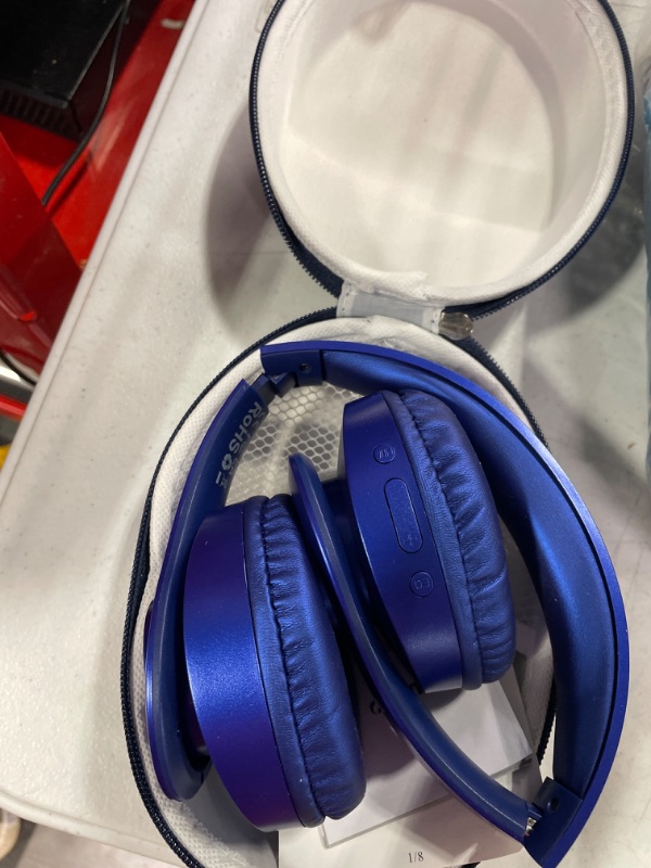 Photo 2 of Bluetooth Headphones Wireless,TUINYO Over Ear Stereo Wireless Headset 40H Playtime with deep bass, Soft Memory-Protein Earmuffs, Built-in Mic Wired Mode PC/Cell Phones/TV-Dark Blue