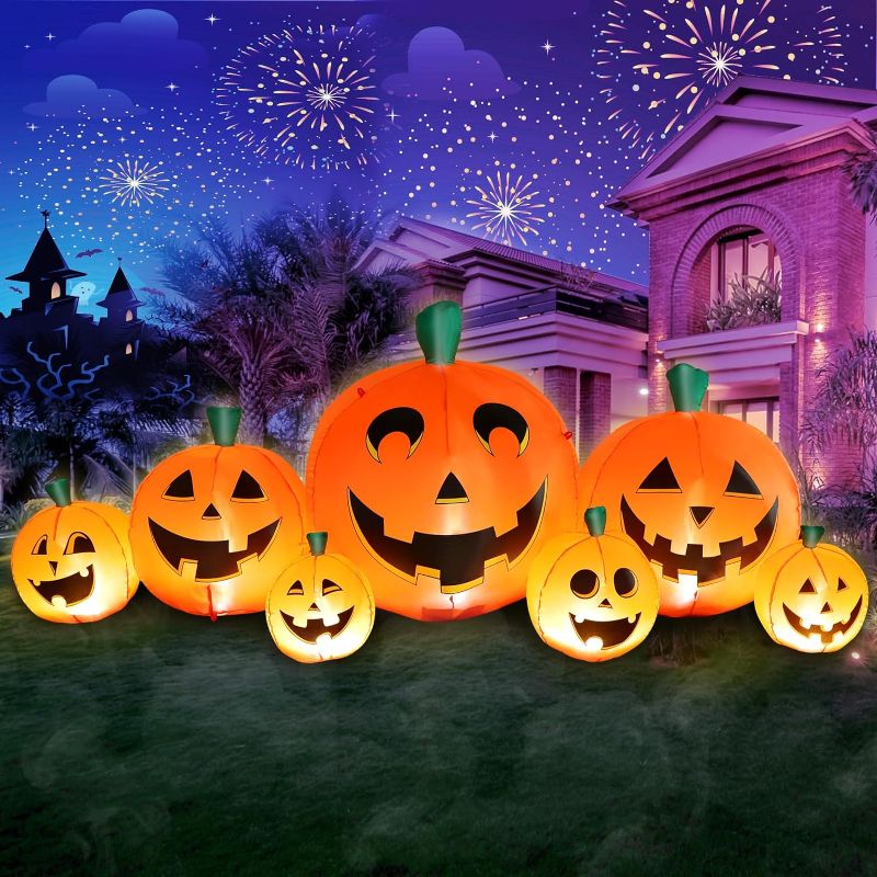 Photo 1 of 3 PIECE 3 DIFFERENT DESIGN PUMPKINS BLOW UP BALLOON OUTDOOR WITH LIGHTS 