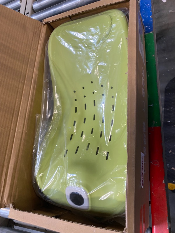 Photo 1 of Baby Bather with Thermometer and 3 Reclining Positions Baby Bath Support for Use on The Counter, in The Sink or in The Bathtub, Newborn Infant Baby Bathtub Shower Seat for Babies 0-12 Months Green