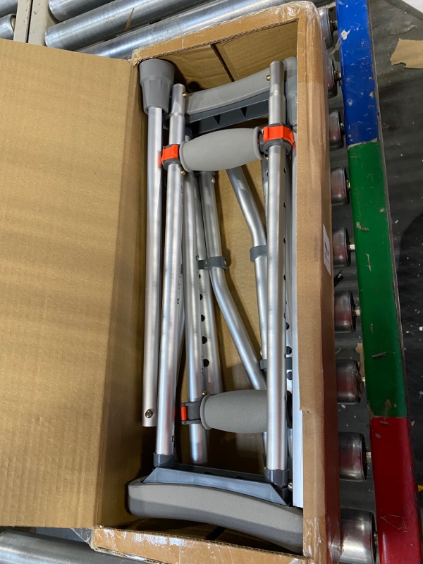 Photo 1 of 1 Pair Folding Aluminum Underarm Crutches for Adults and Teenager, 8 Adjustable Height for 4'7" to 6'7", 300 LBS Capacity Lightweight Adjustable Crutches with Underarm Pads, Great for Travel or Work Foldable
