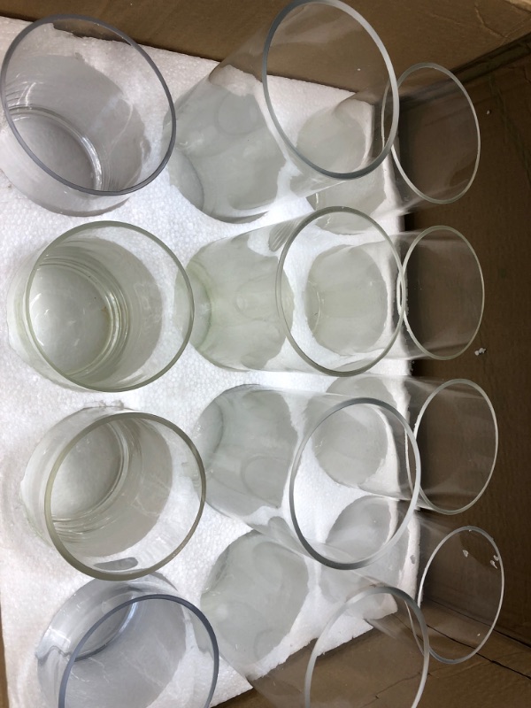 Photo 1 of 24 Pcs 4"x 6", 8", 10" Glass Cylinder Vases Hurricane Vase Bulk for Centerpieces Flower Vase for Floating Candle Tall Glass Pillar Candle Holder for Wedding Party Dinner Event Home Decor