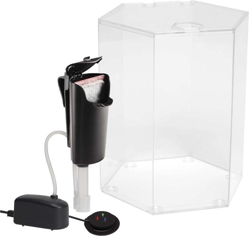 Photo 1 of ***SEE NOTES***
LED Aquarium Kit 1 Gallon, Hexagon Shape, With Color-Changing Light Disc,Green (Packaging may vary) , 1 gallon (7.5 x 7.5 x 7.7")