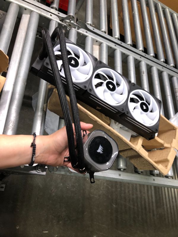 Photo 1 of CORSAIR iCUE Link H150i LCD Liquid CPU Cooler - 360mm AIO - QX120 RGB Fans - 2.1” IPS LCD Screen - Fits Intel LGA 1700, AMD AM5 - iCUE Link System Hub Included - Black Black 360mm AIO