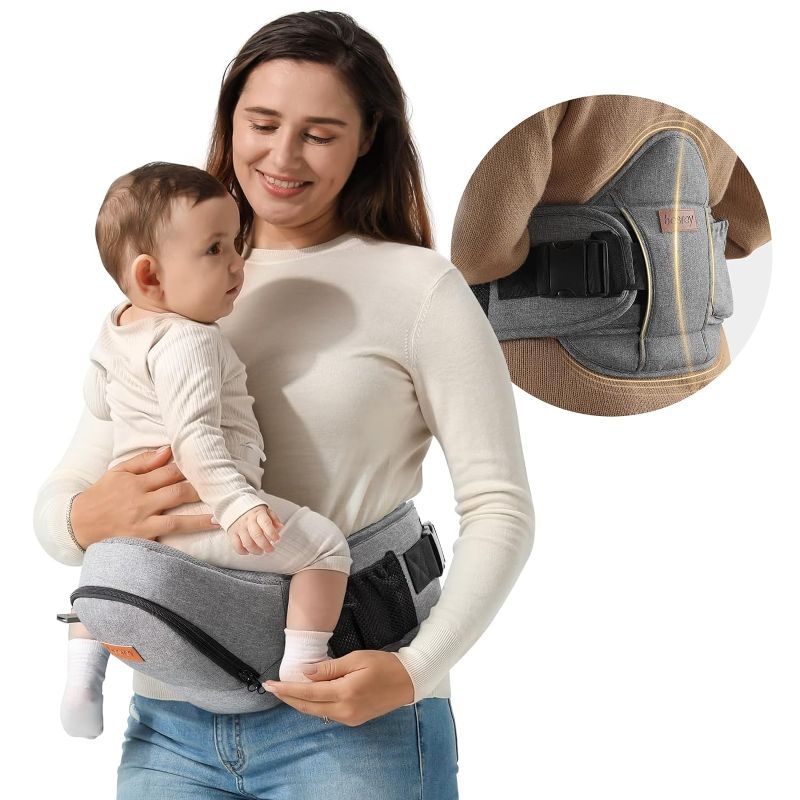 Photo 1 of besrey Baby Hip Carrier, Toddler Carrier with Back Support, Fanny Pack Hip Seat Carrier for Baby Up to 44lb, Side Carrier Hip, Baby Waist Carrier Hip Seat, Baby Holder Carrier, Infant Body Carrier Dad
