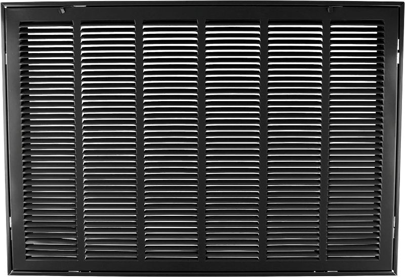 Photo 1 of 30" X 20" Steel Return Air Filter Grille for 1" Filter - Easy Plastic Tabs for Removable Face/Door - HVAC DUCT COVER - Flat Stamped Face - Black [Outer Dimensions: 31.75 X 21.75]
