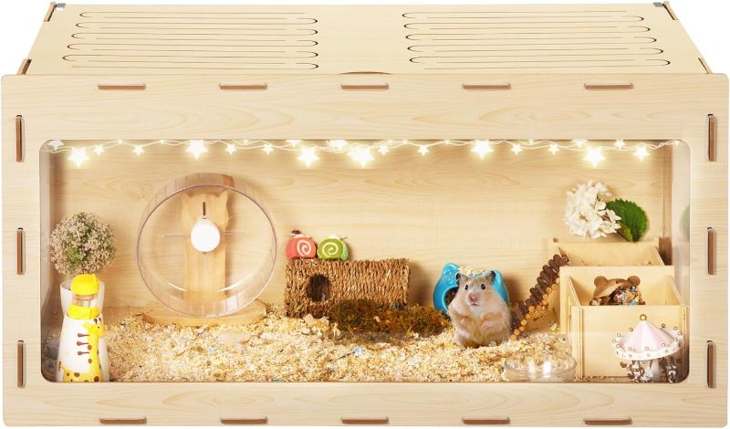 Photo 1 of ***STOCK PHOTO IS SIMILAR  -  FOR PARTS ONLY***

Wooden Hamster Cage, 40" Large Hamster Mice Rat Habitat with Openable Top & Acrylic Sheets, Small Animal Cage Enclosure Pet House for Syrian Hamsters, Guinea Pig, Chinchilla, Rabbit
