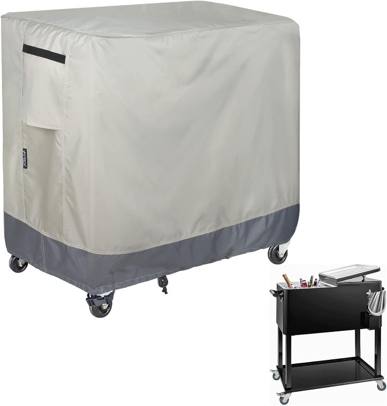 Photo 1 of ****USED**** Waterproof Cooler Cart Cover Fits 65-80 Quqrt Patio Party Ice Chest Rolling Cooler, 32L x 18W x 32H inch
