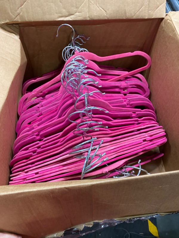 Photo 3 of Velvet Hangers 40 Pack Pink – Heavy Duty Velvet Clothes Hangers - Non Slip Felt Coat and Suit Hangers for Closet - Lightweight Thin Space Saving Ganchos para Colgar Ropa