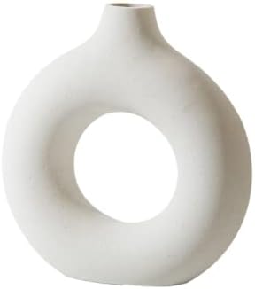 Photo 1 of 
New Modern Luxury Home Decoration Marble Style Ceramic vase (Donut White Medium