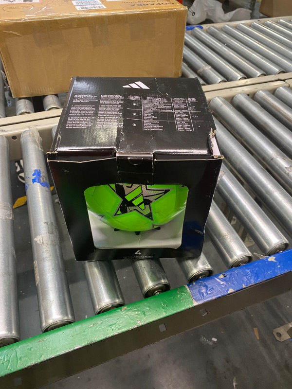 Photo 1 of adidas UEFA Champions League 23/24 Club Ball Construction, Official Match Ball Graphics, UEFA Champions League Crest, Requires Inflation, Size 3-5, Multiple Colors 4 Solar Green/Black/Silver Metallic