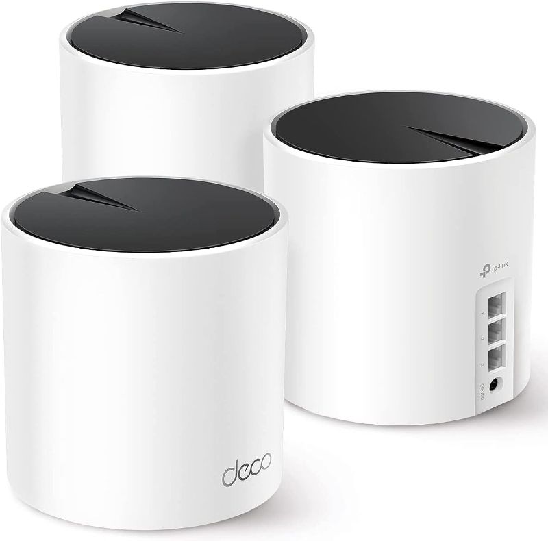 Photo 1 of TP-Link Deco AX3000 WiFi 6 Mesh System(Deco X55) - Covers up to 6500 Sq.Ft. , Replaces Wireless Router and Extender, 3 Gigabit ports per unit, supports Ethernet Backhaul (3-pack)
