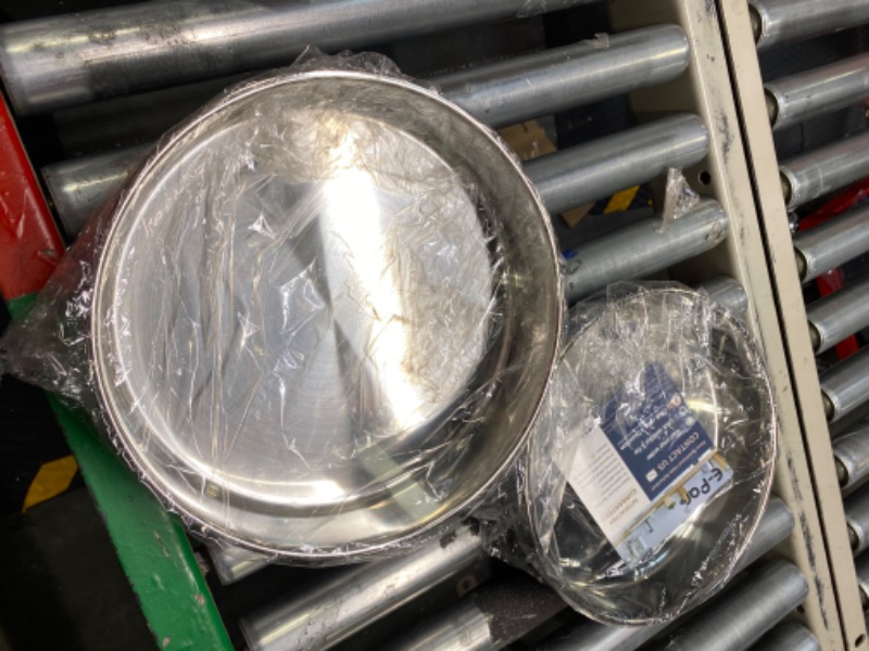 Photo 3 of 9½ Inch Cake Pan Set of 3, E-far Stainless Steel Round Cake Baking Pans, Non-Toxic & Healthy, Mirror Finish & Dishwasher Safe