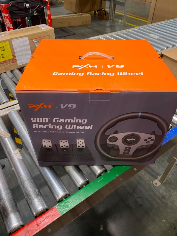 Photo 2 of *** USED****PXN Racing Wheel - Steering Wheel V9 Driving Wheel 270°/ 900° Degree Vibration Gaming Steering Wheel with Shifter and Pedal for PS4,PC,PS3,Xbox Series X|S, Xbox One(V9) *** NOT FUNCTIONAL**** SELLING AS PARTS****