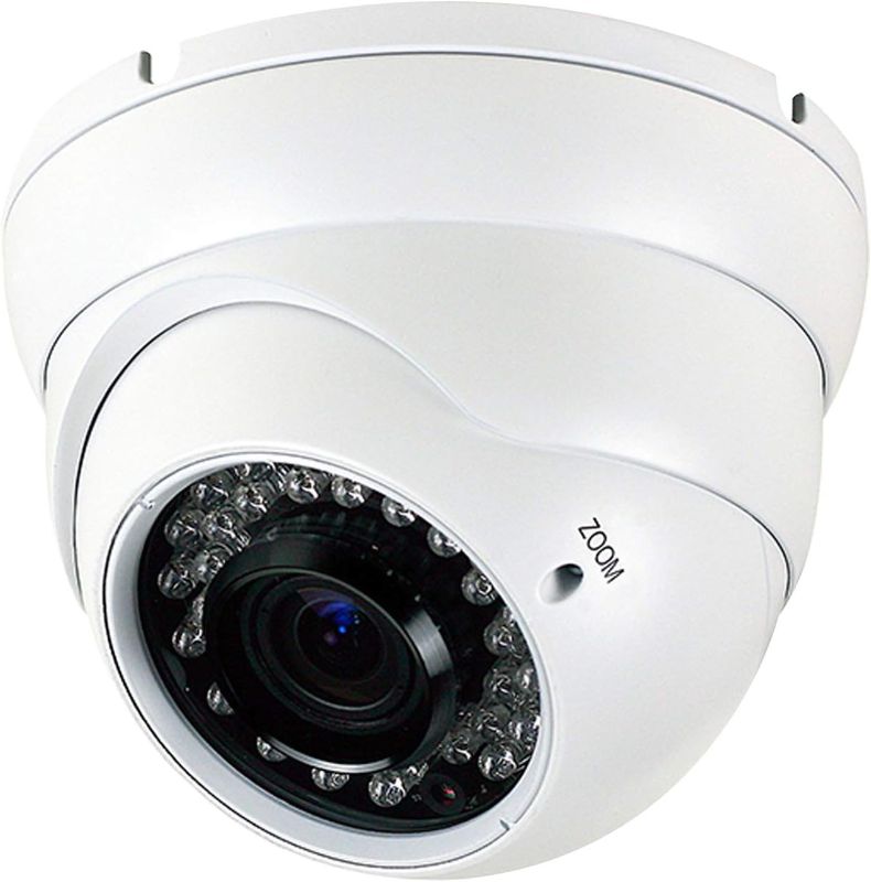 Photo 1 of Analog CCTV Camera HD 1080P 4-in-1 (TVI/AHD/CVI/CVBS) Security Dome Camera Outdoor, 2.8mm-12mm Manual Focus/Zoom Varifocal Lens, Weatherproof Metal Housing 36 IR-LEDs Day & Night Monitoring (White)
