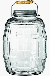 Photo 1 of  Glass Barrel Jar with Lid ** NOT EXACT PHOTO** 