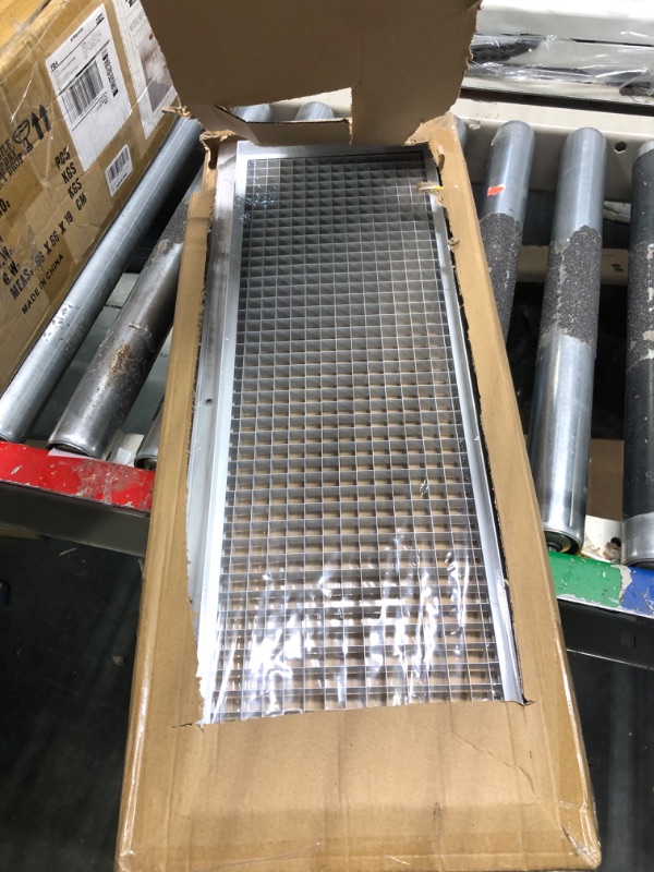 Photo 3 of 24" x 8" [Duct Opening] Aluminum Return Air Grille | Cube Core Rust Proof Eggcrate Vent Cover Grill for Sidewall and Ceiling, White | Outer Dimensions: 25.75" X 9.75" for 24x8 and 8x24 Duct Vent 24"W x 8"H [Duct Opening]