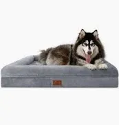 Photo 1 of  Dog Bed, Orthopedic Washable Dog Bed with Removable Cover, Grey Waterproof Extra Large Dog Bed, Dog Beds for Large Sized Dog