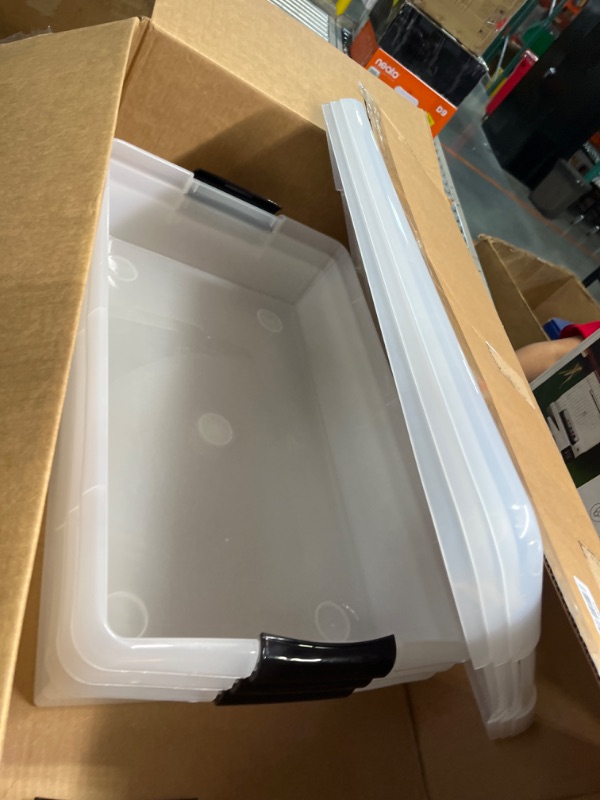 Photo 1 of 27x18x6 inch plastic storage containers 3pcs