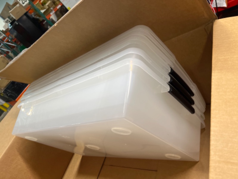 Photo 1 of 27x18x6 inch plastic storage containers 3pcs