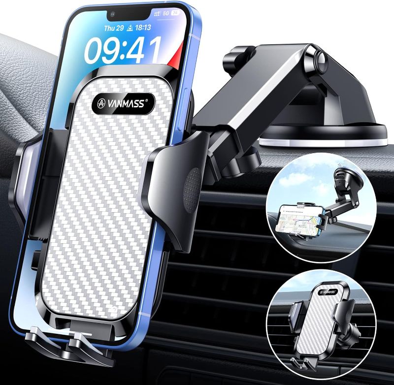 Photo 1 of ?2024 Newest & Strongest?Military-Grade VANMASS Car Phone Holder Mount?Over 60LBS Suction? Dashboard Cell Stand Windshield Hook Vent Truck Automobile Cradles for iPhone 15 14 Pro Max 13 12 11 Samsung
