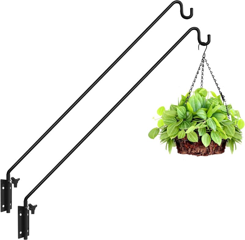 Photo 1 of ERYTLLY 2 Packs Heavy Duty Deck Hook Wall Mounted, Extensible and Adjustable Deck Hook for Hanging Bird Feeder, Plants, Suet Baskets,Wind Chimes,Lanterns and More
