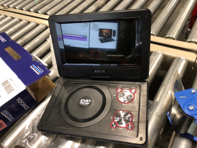 Photo 1 of 11.5" Portable DVD Player with 9.5" Swivel Screen, 5-Hours Rechargeable Battery,Car DVD Player,Support CD/DVD/SD Card/USB,Regions Free,Dual Speakers, Black…