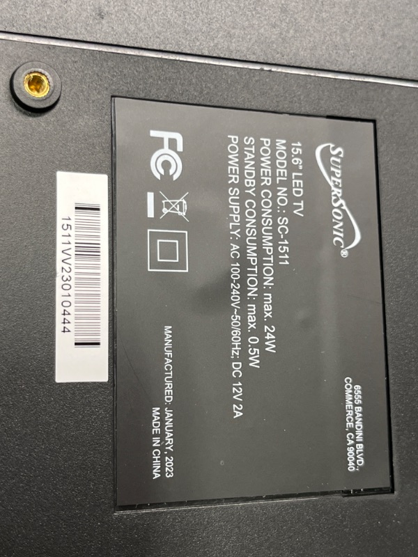 Photo 1 of BAXT912270 AC/DCIN SC-15T1 FRONT 15.6" LED FHDTV SUPERSONIC Live. Lile Easy. 15.6" LE PIXEL REDUCTION