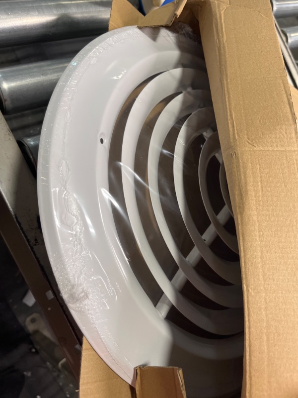 Photo 3 of 12" Round Ceiling Diffuser - Easy Air Flow - HVAC Vent Duct Cover [White] - [Outer Dimensions: 15.75"]