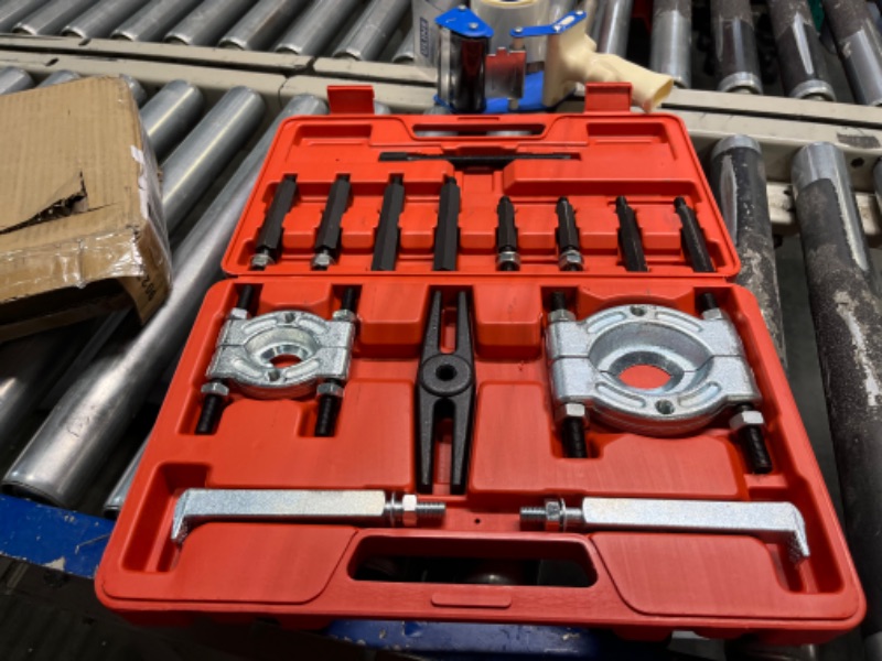 Photo 2 of 14pcs Bearing Separator Puller Set, Heavy Duty 5 Ton Capacity 2" and 3" Bearings Splitters Puller Kit Red