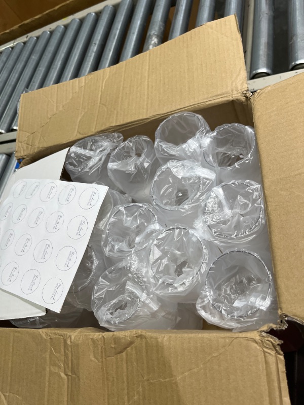 Photo 1 of 36 Piece Stemless Unbreakable Crystal Clear Plastic Wine 