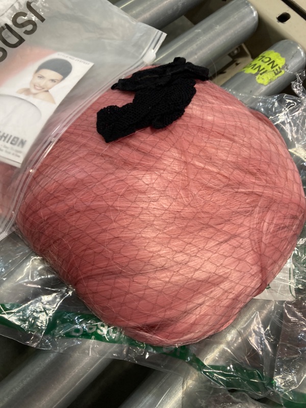 Photo 1 of JSDshine Pink Wig - Long Pink Wavy Wigs for Women Middle Part Pastel Pink Wig 26 inch Natural Curly Synthetic Wig Heat Resistant Fiber Wigs for Daily Party Use